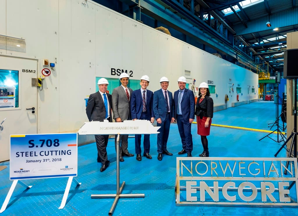 Norwegian Encore Steel Cutting Ceremony